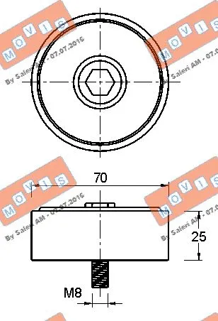 Deflection/Guide Pulley, V-ribbed belt