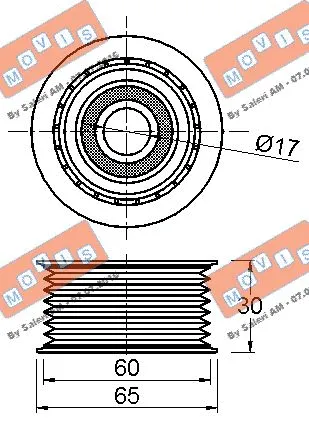 Deflection/Guide Pulley, V-ribbed belt