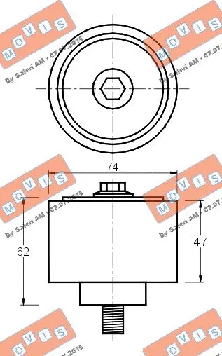 Deflection/Guide Pulley, V-ribbed belt