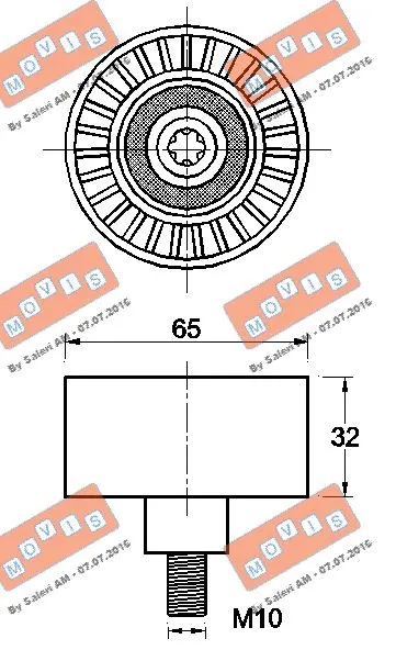 Deflection/Guide Pulley, V-ribbed belt