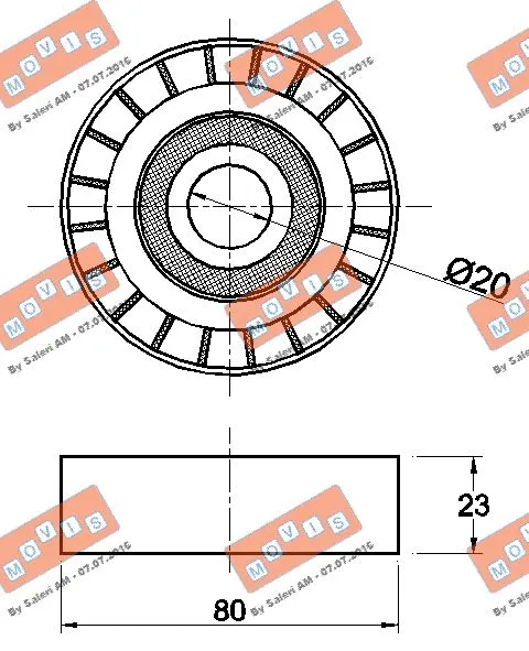 Deflection/Guide Pulley, V-ribbed belt