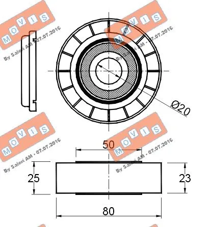 Deflection/Guide Pulley, V-ribbed belt