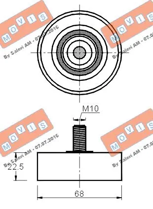 Deflection/Guide Pulley, V-ribbed belt