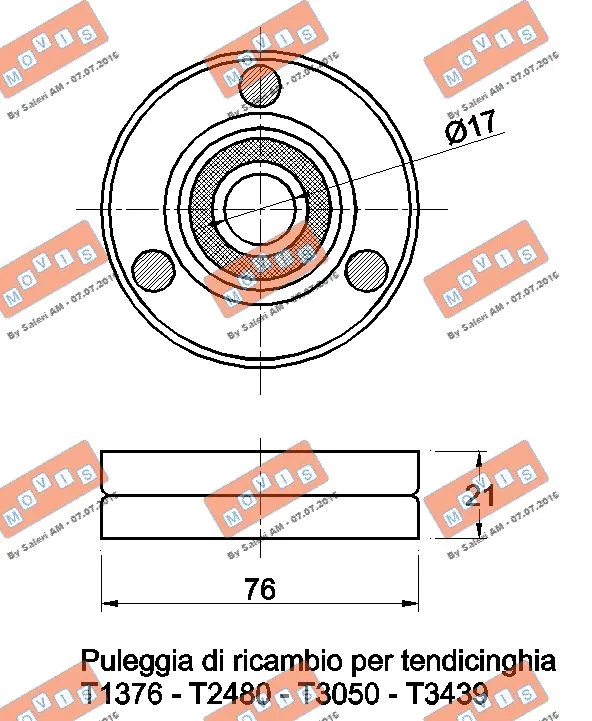 Deflection/Guide Pulley, V-ribbed belt