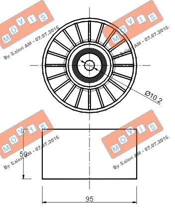 Deflection/Guide Pulley, V-ribbed belt