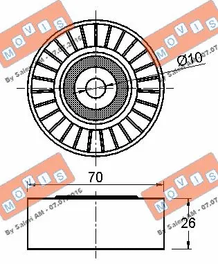 Deflection/Guide Pulley, V-ribbed belt