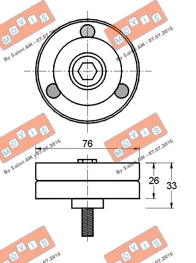 Deflection/Guide Pulley, V-ribbed belt