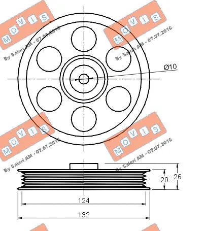 Deflection/Guide Pulley, V-ribbed belt