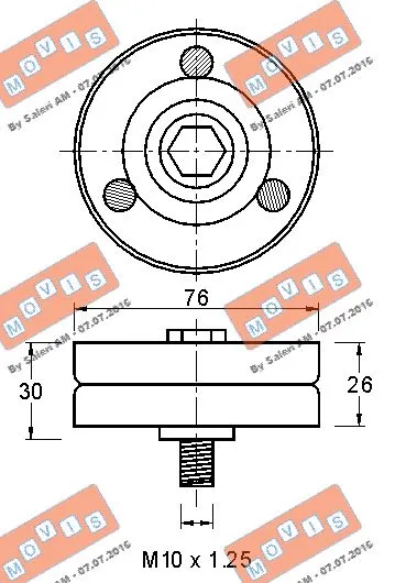 Deflection/Guide Pulley, V-ribbed belt