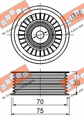 Deflection/Guide Pulley, V-ribbed belt