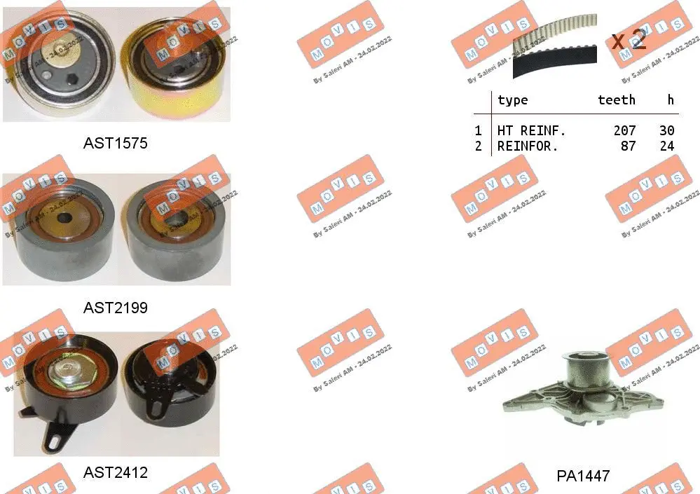 Water Pump & Timing Belt Kit (ASTK1173PA)