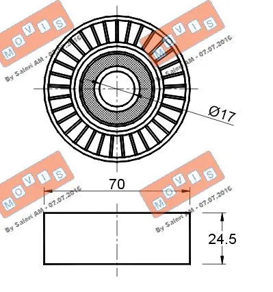 Deflection/Guide Pulley, V-ribbed belt