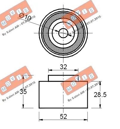 Deflection/Guide Pulley, timing belt