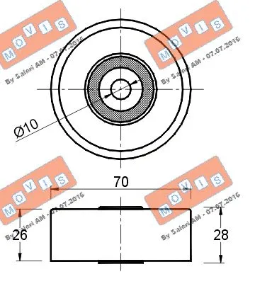 Deflection/Guide Pulley, V-ribbed belt