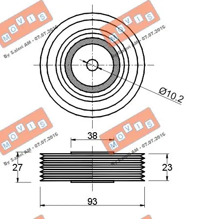 Deflection/Guide Pulley, V-ribbed belt