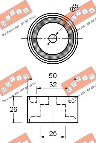 Deflection/Guide Pulley, V-ribbed belt
