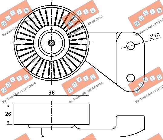 Deflection/Guide Pulley, V-ribbed belt