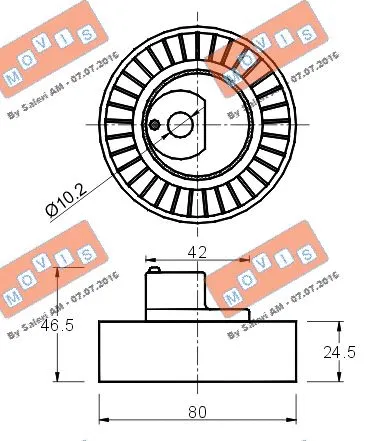 Deflection/Guide Pulley, V-ribbed belt