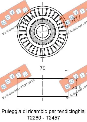 Deflection/Guide Pulley, V-ribbed belt