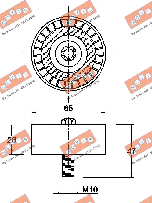 Deflection/Guide Pulley, V-ribbed belt