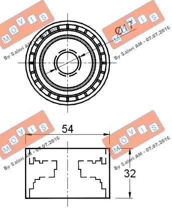 Deflection/Guide Pulley, V-ribbed belt