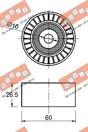 Deflection/Guide Pulley, V-ribbed belt