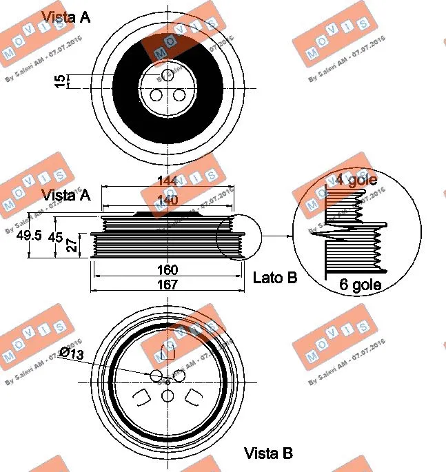 Belt Pulley, crankshaft