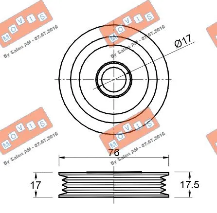 Deflection/Guide Pulley, V-ribbed belt