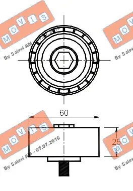 Deflection/Guide Pulley, V-ribbed belt