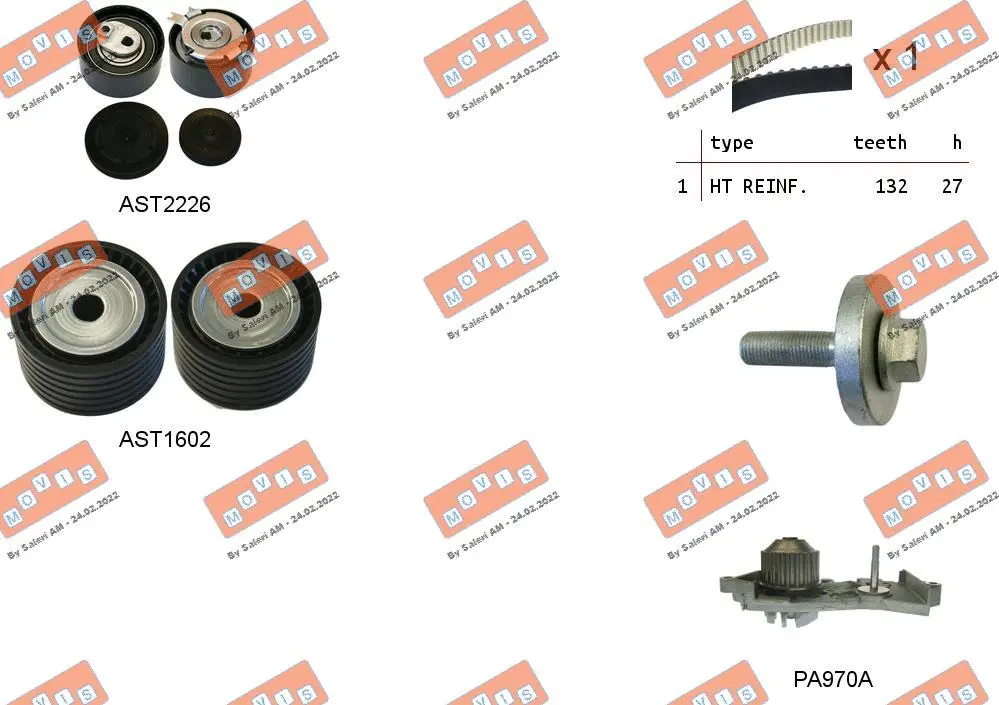 Water Pump & Timing Belt Kit (ASTK1147PA)