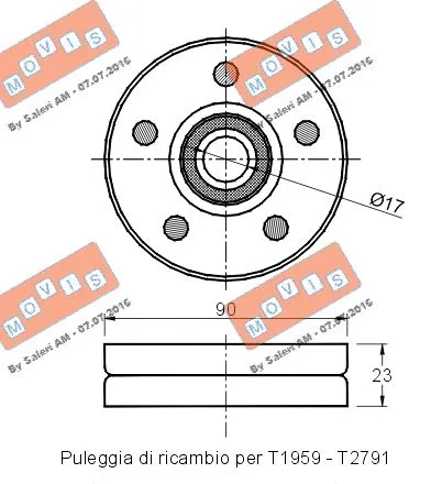 Deflection/Guide Pulley, V-ribbed belt