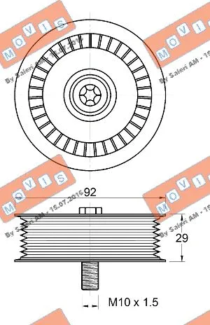 Deflection/Guide Pulley, V-ribbed belt
