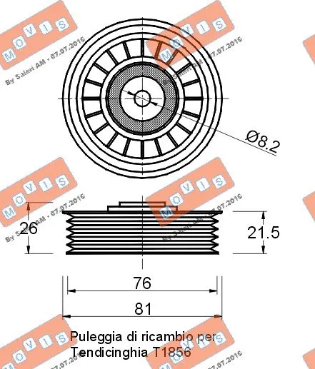 Deflection/Guide Pulley, V-ribbed belt