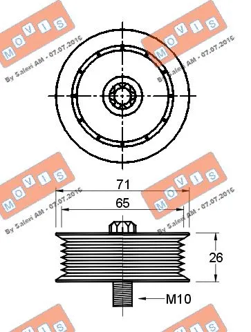 Deflection/Guide Pulley, V-ribbed belt