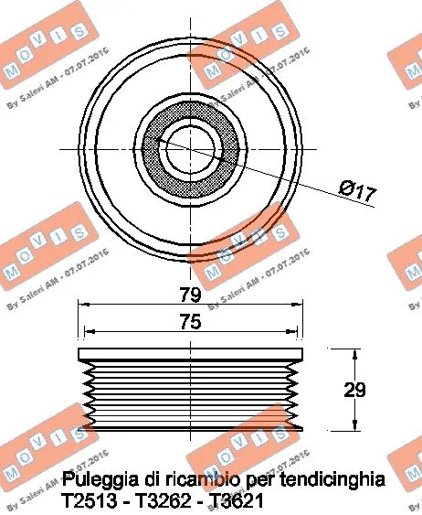 Deflection/Guide Pulley, V-ribbed belt