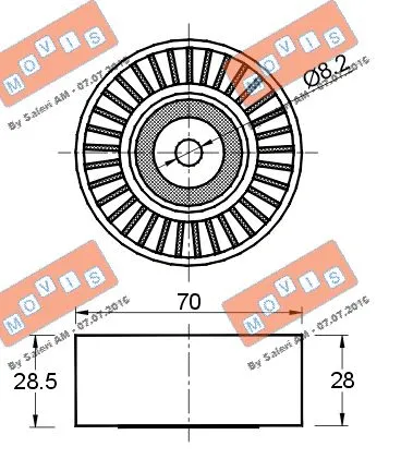 Deflection/Guide Pulley, V-ribbed belt