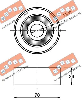 Deflection/Guide Pulley, V-ribbed belt