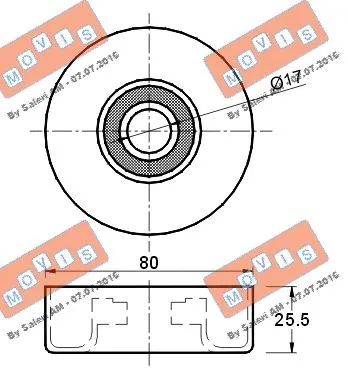 Deflection/Guide Pulley, V-ribbed belt