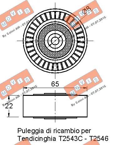 Deflection/Guide Pulley, V-ribbed belt