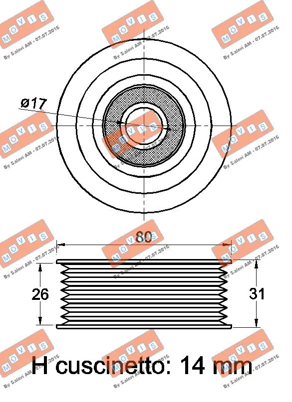 Deflection/Guide Pulley, V-ribbed belt