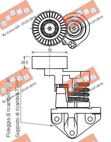 Belt Tensioner, V-ribbed belt