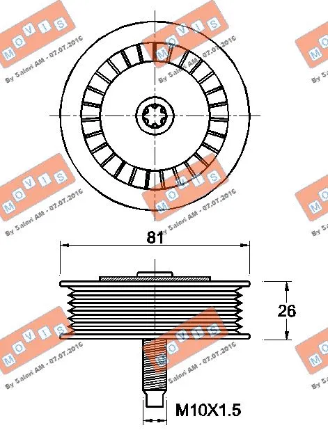 Deflection/Guide Pulley, V-ribbed belt