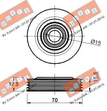 Deflection/Guide Pulley, V-ribbed belt