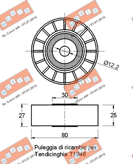 Deflection/Guide Pulley, V-ribbed belt