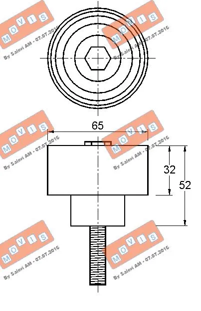 Deflection/Guide Pulley, V-ribbed belt