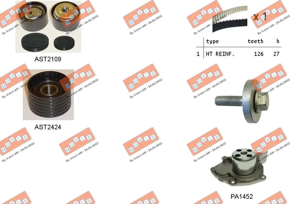 Water Pump & Timing Belt Kit (ASTK1073PA)