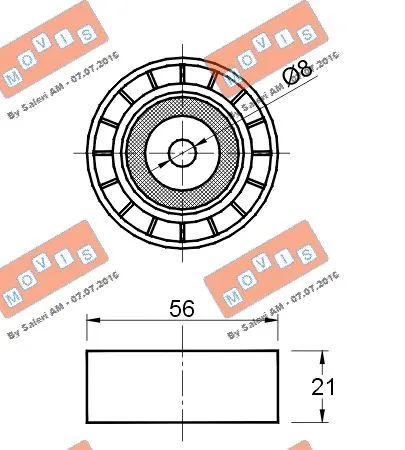 Deflection/Guide Pulley, V-ribbed belt