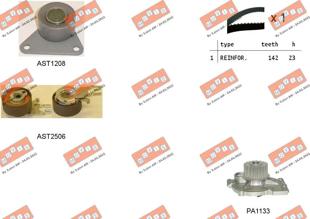 Water Pump & Timing Belt Kit (ASTK1154PA)