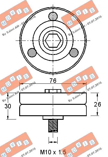 Deflection/Guide Pulley, V-ribbed belt