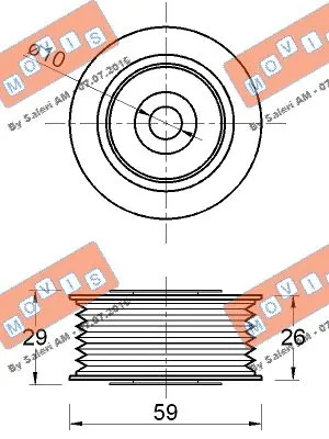Deflection/Guide Pulley, V-ribbed belt